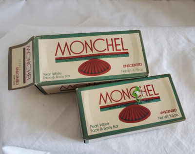 2 bars Monchel unscented soap-Procter & Gamble- 1 open box-1 bath 1 personal sz