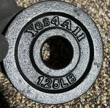 Yes4All 1.25lb Weight Plate 1" Hole Black
