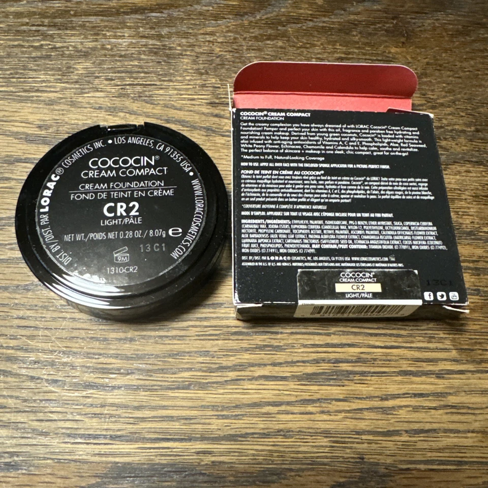 LORAC Cococin Cream Compact Foundation w/ Sponge CR2 Brand New - Image 2 of 2