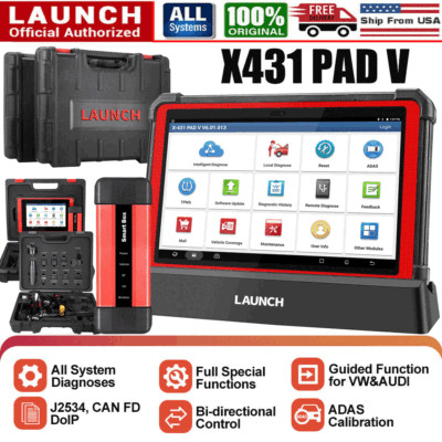 LAUNCH X431 PAD V Pad 5 Pro Car Diagnostic Scanner J2534 Key Programming Coding