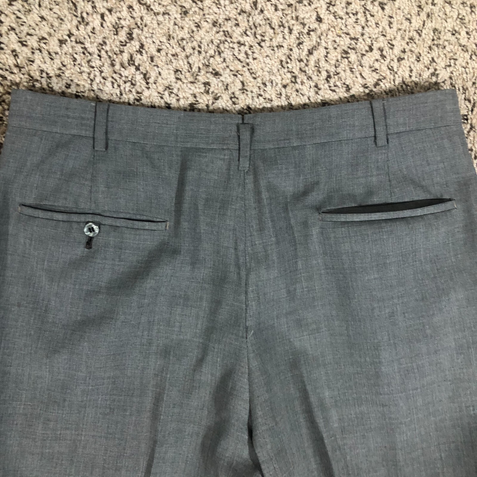 Hickey Freeman Men Sz 35x34 Grey Dress Pants Flat Front Trousers Made in USA image 5