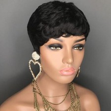 Short Pixie Cut Wigs for Black Women Human Hair Wigs Black Pixie Cut Wig