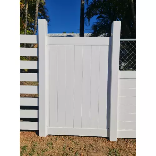 All Custom Sizes in PVC - SQM Full Privacy Polymer VERTICAL T&G Slat Fence - Picture 2 of 7