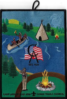 2008 Camp Arrowhead Ozark Trails Council BLK Bdr. Jacket Patch 6x8 [X-1400]