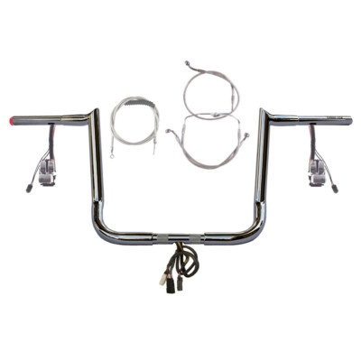 1 1/4'' Chrome 14'' Hooked Prewired Bar Kit 2008-2013 Harley Street Glide CrusNABS