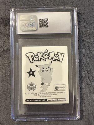 PIKACHU POKEMON STICKER S6 POKEMON SERIES 1 MERLIN 1999 HOLO CGC 9