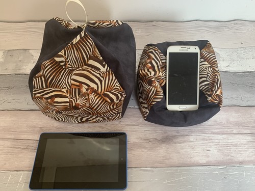 Zebra Phone Holder Cushion iPhone Stand Desk XL Mini Cell Phone Holder - Picture 6 of 10