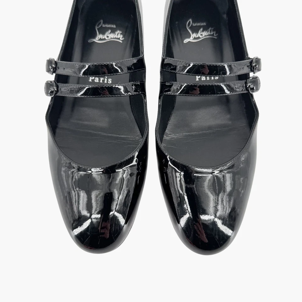 Christian Louboutin Sweet Jane Pisos Talla 37.5 EE. UU. 7.5 Negro Patente Mary Jane Foto 3 de 4