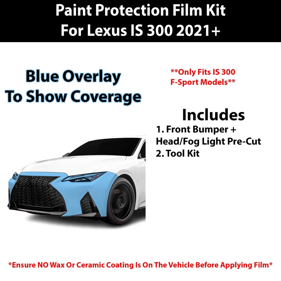 Kit de sujetador transparente de película de protección de pintura precortada PPF para Lexus IS 2021+ Foto 2 de 4