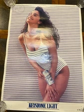 Vtg 1991 Keystone Light Sexy Girl Poster 28"x20" Swimsuit