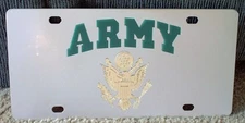 US Army tag emblem logo stainless steel chrome mirror vanity license plate