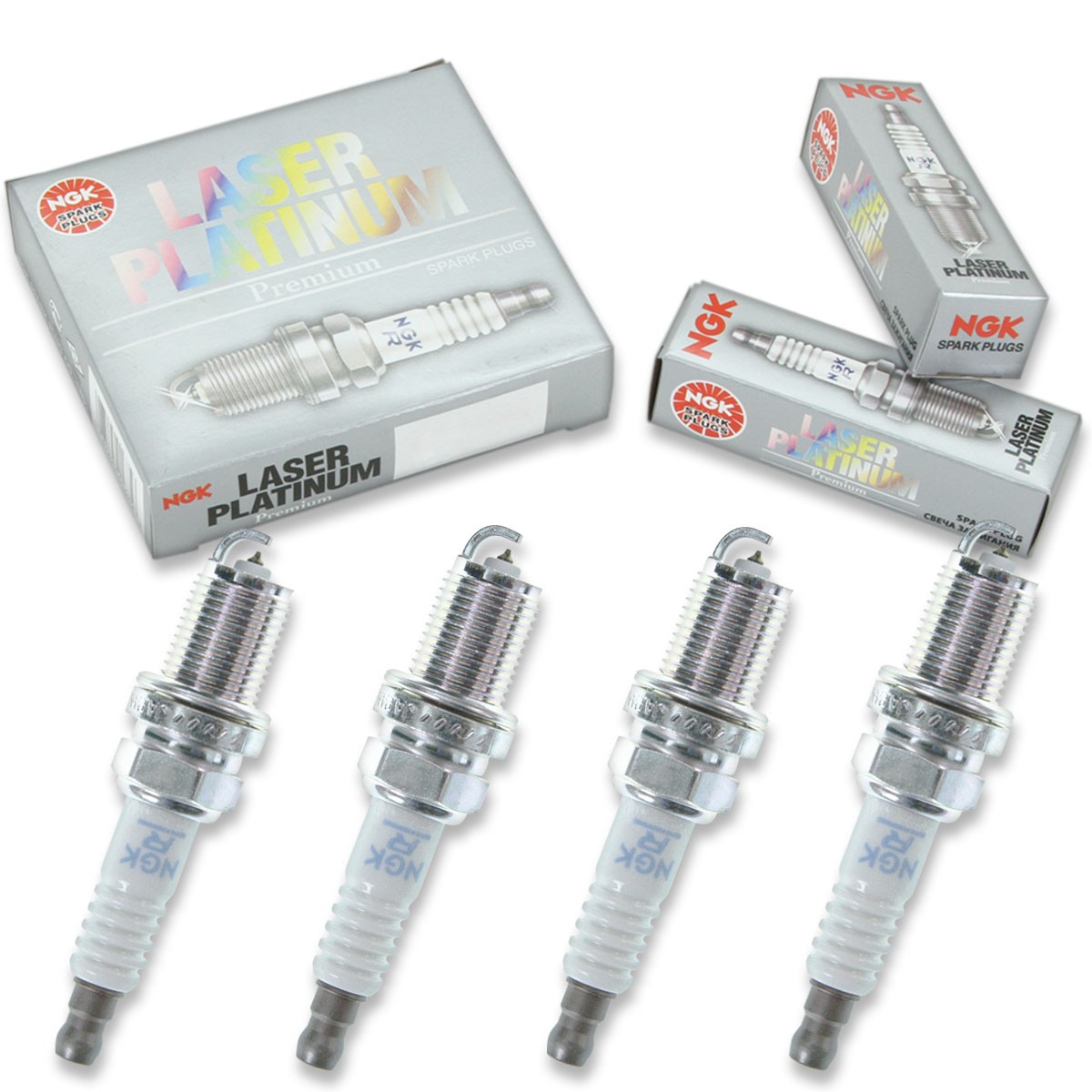 4 pcs NGK Laser Platinum Spark Plugs for 1999-2000 Nissan Frontier 2.4L L4 - ad