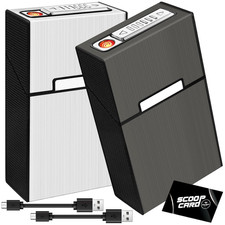 Cigarette Case with Lighter 2 Pack , 85mm King Size Magnetic Switch 20 Capacity
