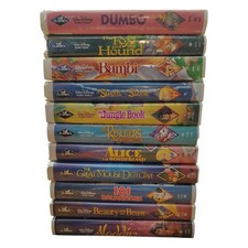 Walt Disney Black Diamond Classics VHS Lot Of 11 Clamshell Dumbo Bambi Alice 101
