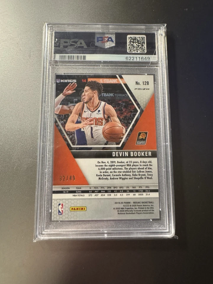 2019 PANINI MOSAICO PRIZIM DEVIN BOOKER MOSAICO ROXO - PSA 10- /49 - Imagem 2 de 2