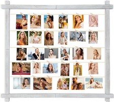 Picture Frames Collage,Photo Display Board With Clips,Hanging Picture Wall Deco