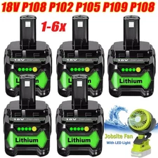 For RYOBI P108 18V Battery ONE PLUS High Capacity Lithium Battery/Charger/ Fan