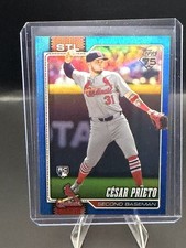 2026 Topps Series 1 Cesar Prieto (RC) Blue Rainbow Foil 104 /150 Cardinals #95