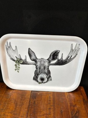 Charlotte Nicolin Sweden Forest Prince Moose Small Serving Tray 10.6x7.9''