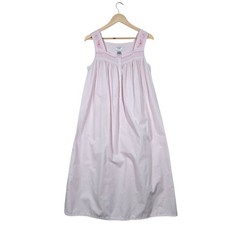 Amanda Stewart Gingham Nightgown sz M Pink White Check Embroidered Cottagecore
