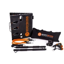 BodyBoss Home Gym 2.0 Full Portable Gym Home Workout Package Orange 2 Bands