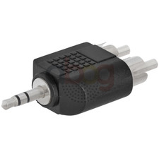 1/8" 3.5mm Stereo Male Plug to 2-way RCA Male Plug Adapter Speaker Y Splitter