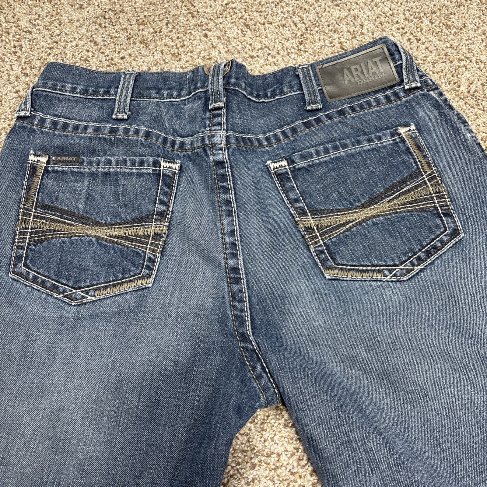 Ariat M4 Low Rise Boot Cut Jeans Mens 36x30 Blue Denim Western Fits 36 X 29 - View 14