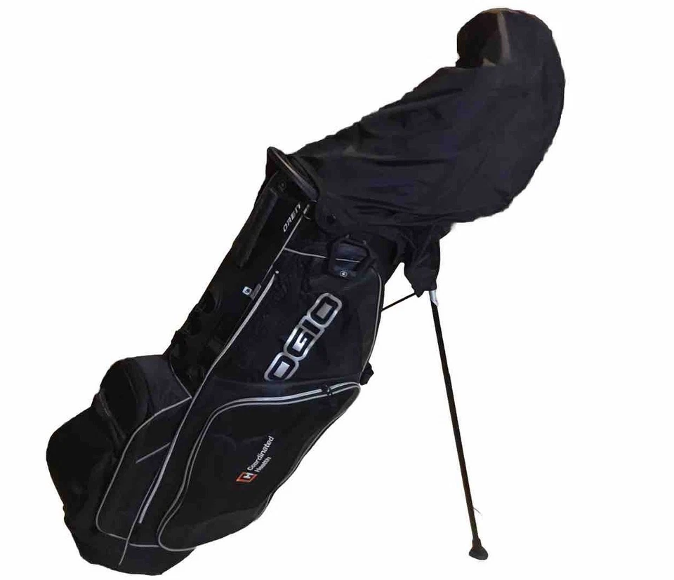 Bolsa de golf de pie OGIO Orbit negra/blanca 9,5" 8 vías superior con cubierta para lluvia Foto 2 de 4