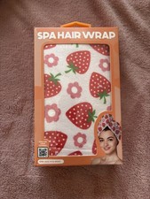 Absorbent Strawberry Flower Print Hair Wrap Towel Turban, Women, One Size