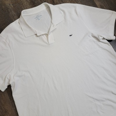 Vineyard Vines Mens White Short Sleeve Stretch Preformance Golf Shirt Size 2XL