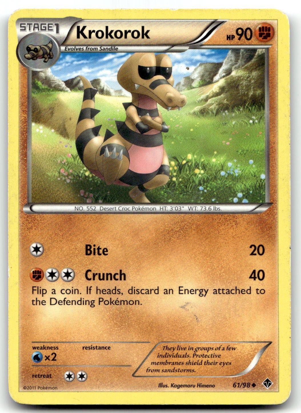 Krokorok 61/98 Emerging Powers Uncommon Normal Pokemon TCG HP