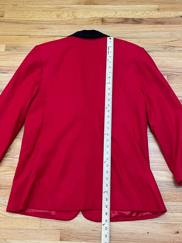 Vintage DUMAS Red Wool Fox Hunting Riding L Jacket Women’s Velvet Collar Lady - Bild 4 von 9