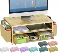 gianotter Desk Organizers and Accessories, Monitor Stand with Drawer and 2 Pen H
