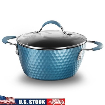 Nonstick Ceramic Dutch Oven 3.6QT Induction Safe W/ Glass Lid Heat Resistant New