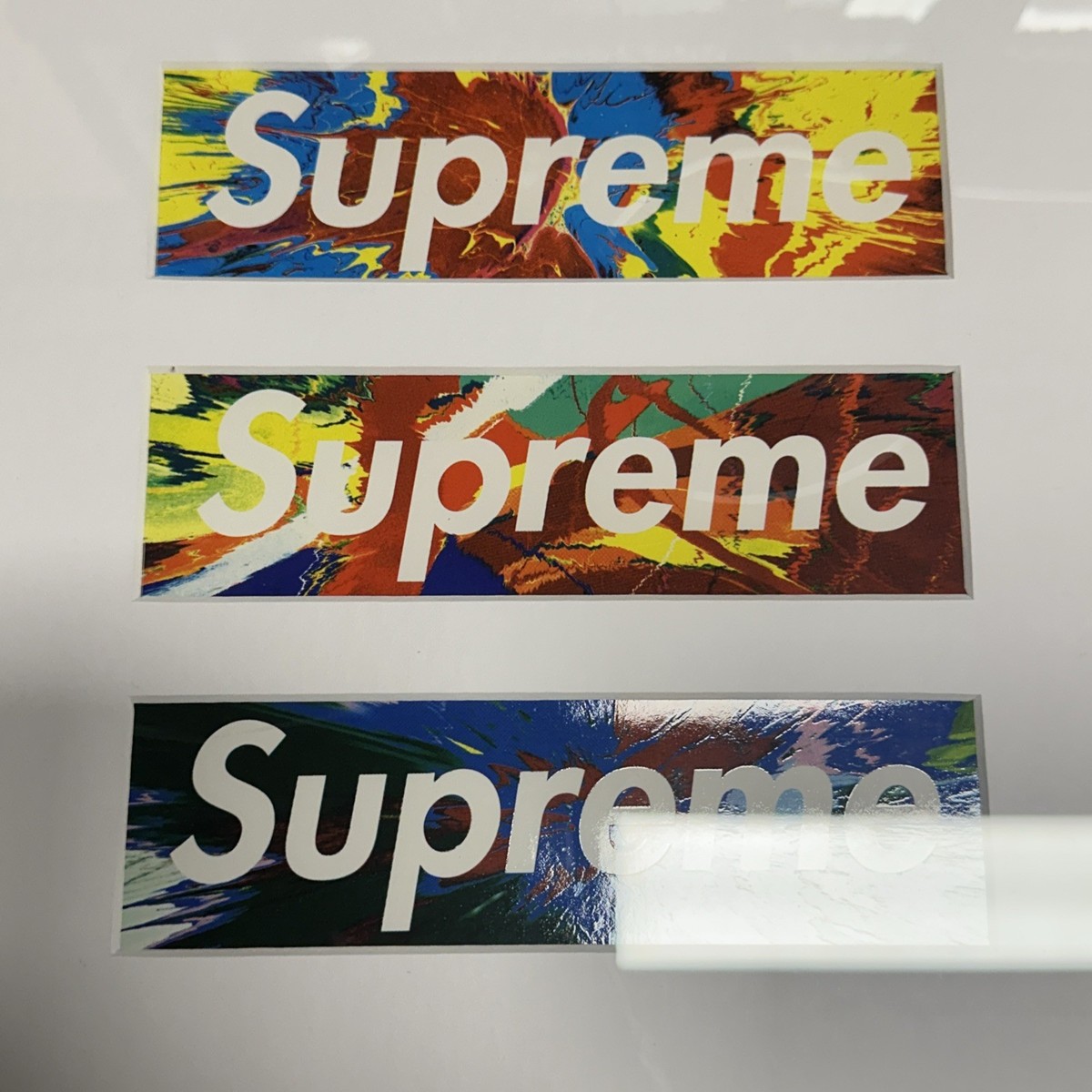 Supreme X Damien Hirst Set of 3 Box Logo Stickers 2009