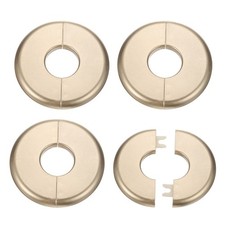 4pcs Wall Split Flange 26.5mm/1" Self-Adhesive Plumbing Cover Plates Gold