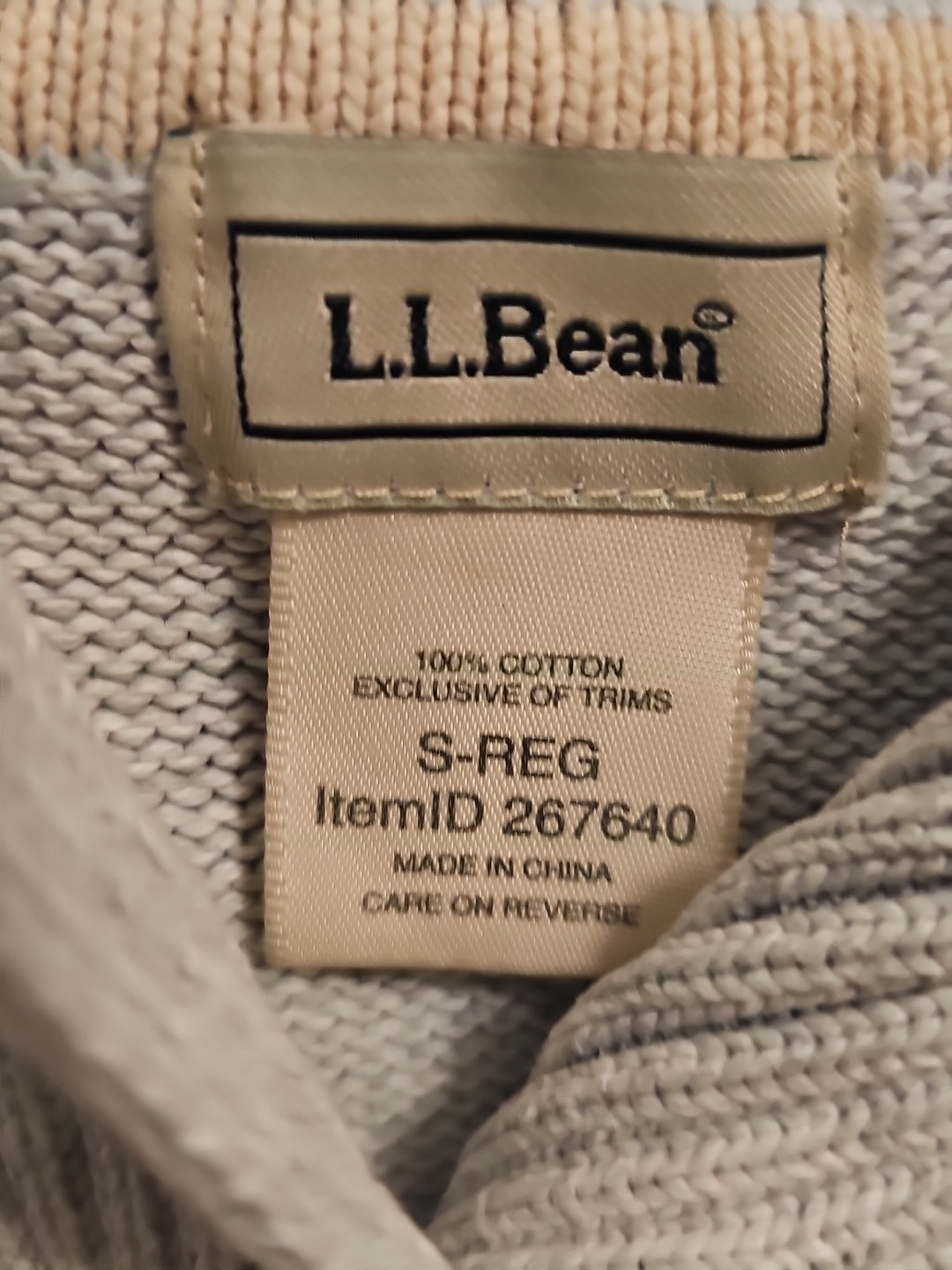 LL Bean Cream Collared Toggle Button Cotton Sz S-… - image 8