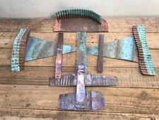 Lot 12 Sheet Copper Pieces Coppersmith scrap Natural Patina Colors Verdigris