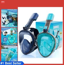 Full Face Snorkel Mask 180 Degree Panoramic Anti-Fog Anti-Leak Dry Top
