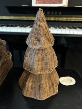 Threshold Studio McGee Scalloped Rattan Christmas Tree Large 14" NWT