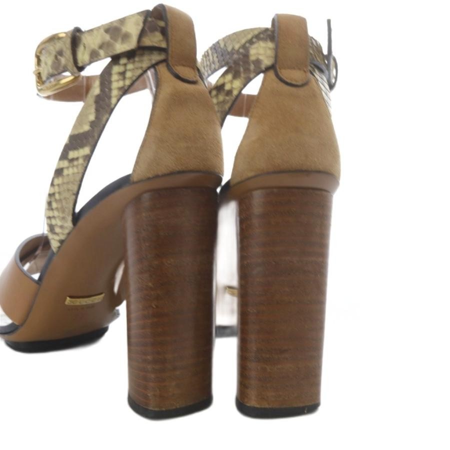 Gucci High Heel Sandals Python Strap Leather 37 B… - image 8