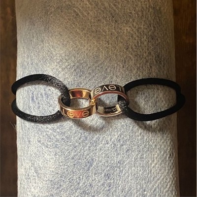 CARTIER Love Charity Kordel Armband Schwarz K18 Weißgold Roségold Gebraucht m...
