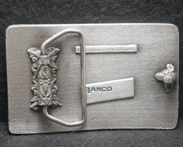XB25143 SWEET VINTAGE 1970s *ELANCO SONALAN* HERBICIDE COMPANY MENS BELT BUCKLE