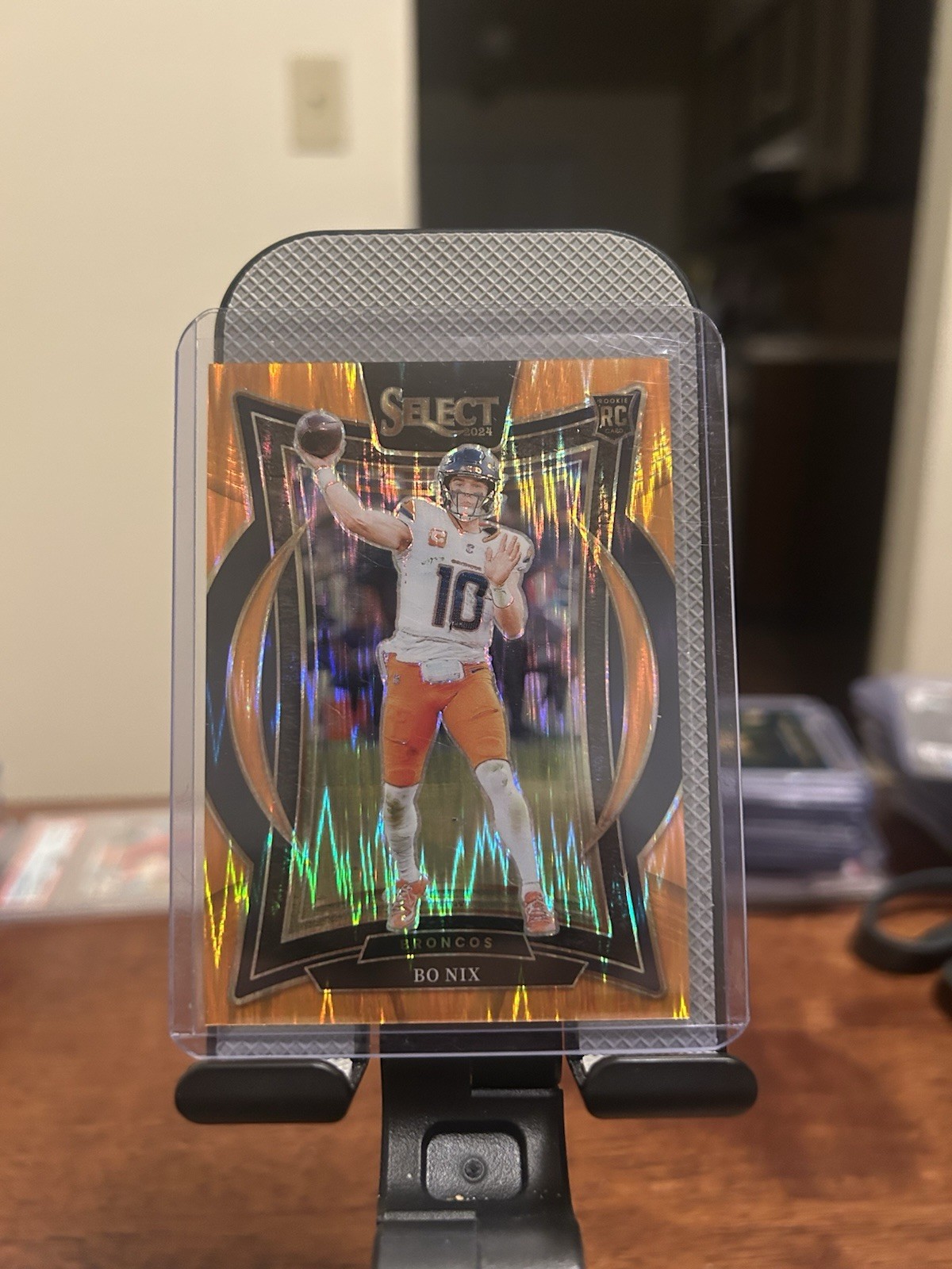 Bo Nix 2024 Panini Select Concourse Orange Shock Prizm Rookie RC /499 #30