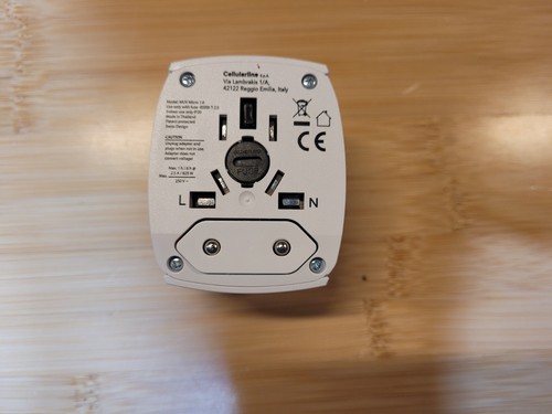 european plug converter made by CellularLine from Italy