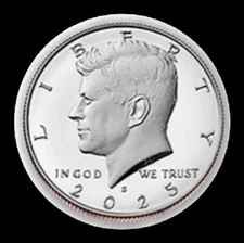 2025 S Silver Kennedy Half Dollar Gem  Proof 50c 50 Cents - 99.9 % Silver 
