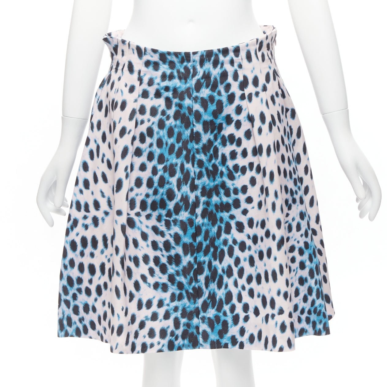 CHRISTIAN DIOR Vintage pink blue ombre leopard print A-line skirt FR42 XL