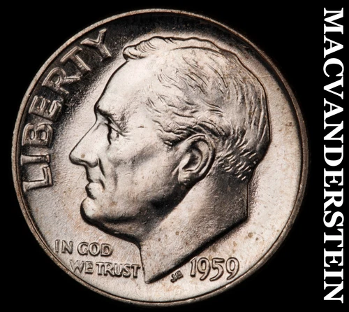 1959 Silver Roosevelt Dime-Choice Gem BU Lustrous No Reserve #i6654