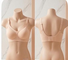 Seamless Wireless Comfort Bra Beige Nude Smooth Stretch Everyday Sleep Bralette