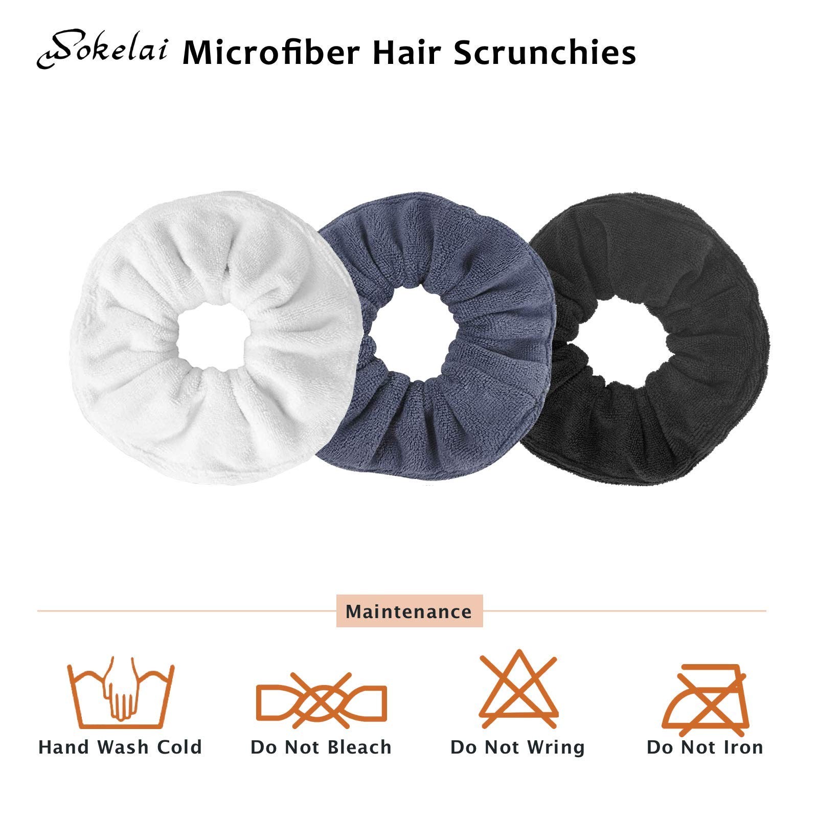 Hair Drying Towel Scrunchies - Terry Cloth Scrunchie Large Microfiber Hair Ti... image 4